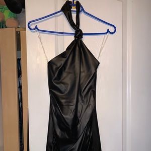 M Boutique Pleather Halter Dress